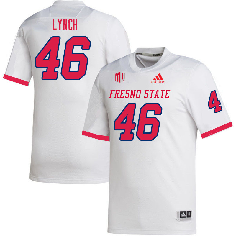 Men #46 Dylan Lynch Fresno State Bulldogs College Football Jerseys Sale-White
